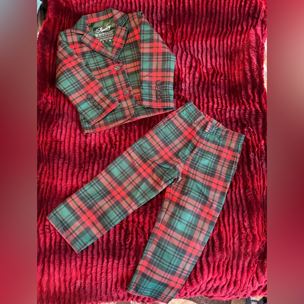 Shinesty Classic Plaid Kids Formal Suit